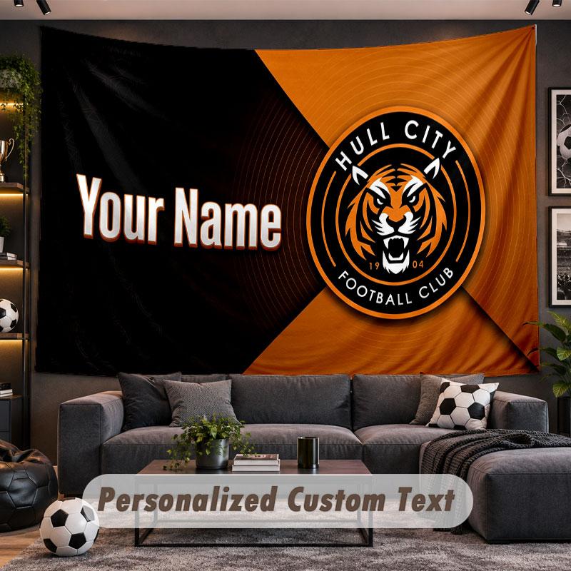 Wall Hanging Tapestry Custom NameHull City Pattern Personalized Printed Fabric Wall Decor