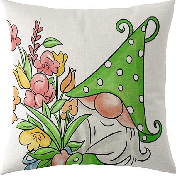Flowers Daisy Tulip Printed Linen Pillow Case Home Living Room Sofa Bedroom Pillow Case