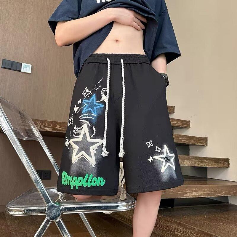 Shorts Men's Summer Loose Casual Five-point Pants Niche Design American Retro Sports Sweatpants