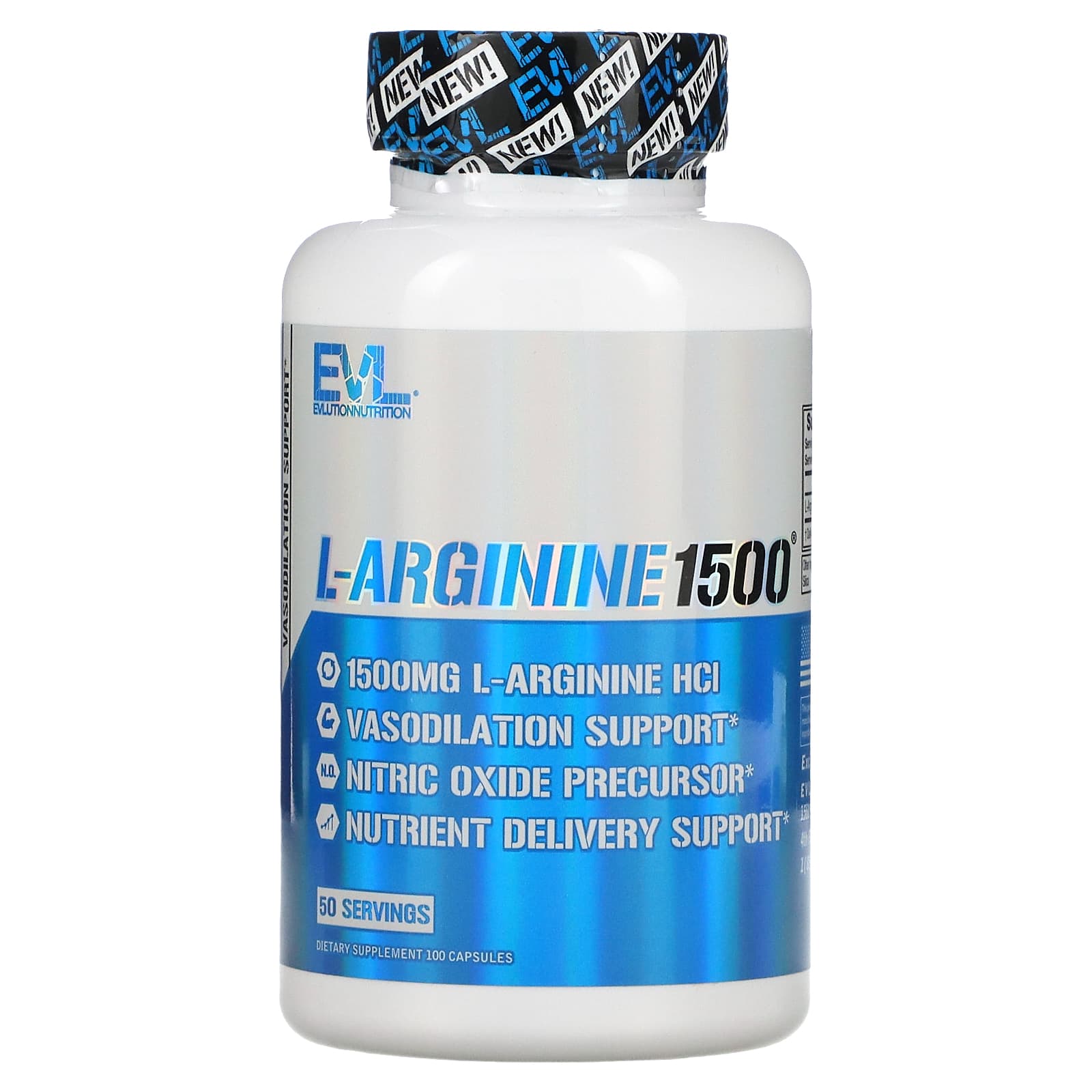 

EVLution Nutrition, l-аргінін 1500, 1500 мг, 100 капсул (750 мг в капсулі)
