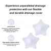 Filtre évier - AIMOONSA - Étoile de mer - 2 pcs - Silicone blanc - Ventouses - 14,5x14,5 cm