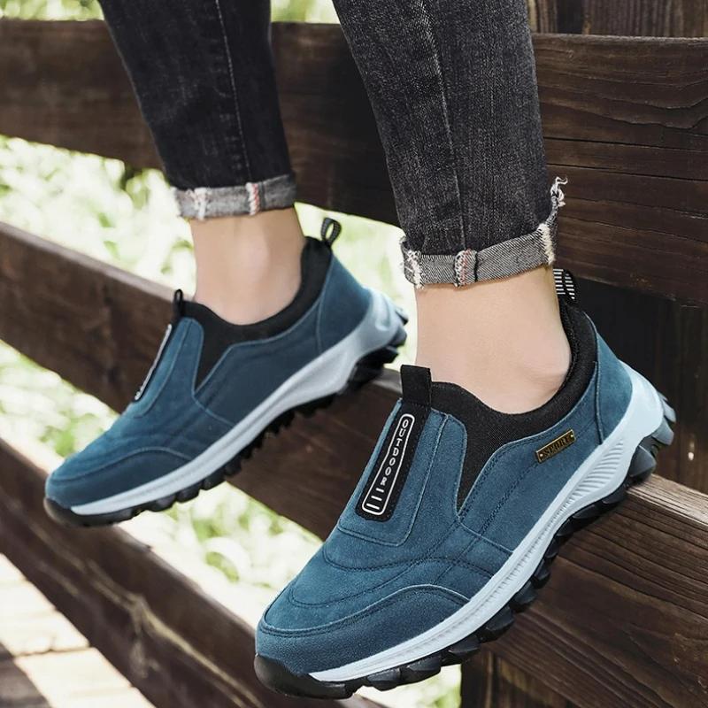 Fashion Outdoor Men's Sneakers Breathable Running Shoes New Lightweight Casual Shoes Non Slip Hiking Shoe Slip on Men Shoes Plus Size 50