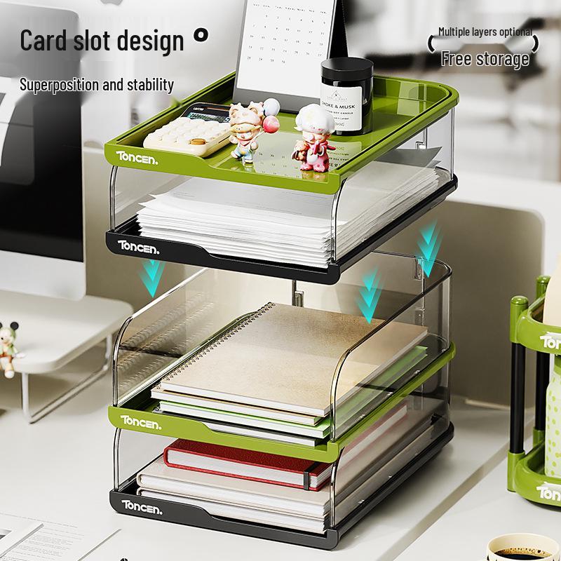 Transparente stapelbare A4 Dokumenten-Organizer-Box