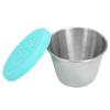 Beauty Salon Essential Oil Cup Stainless Steel Condiment Salad Dressing Container with Silicone Lid 70ml