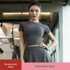 Women's Quick-Dry Yoga Set: Short Sleeve Top, Hip-Covering Skirt & Slimming Flare Pants - Spring/Summer