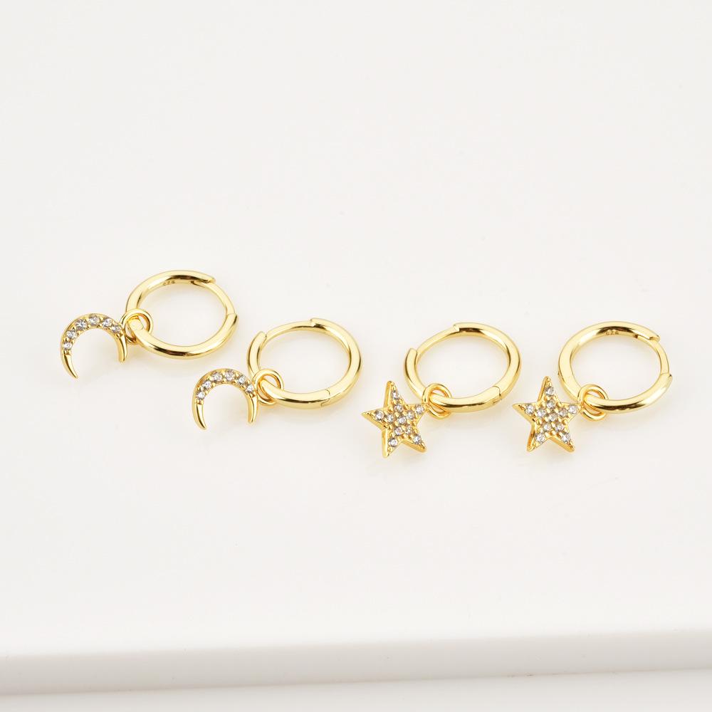 S925 Sterling Silver Star and Moon Detachable Dangle Earrings - Exquisite Hot-Selling 2022 Design