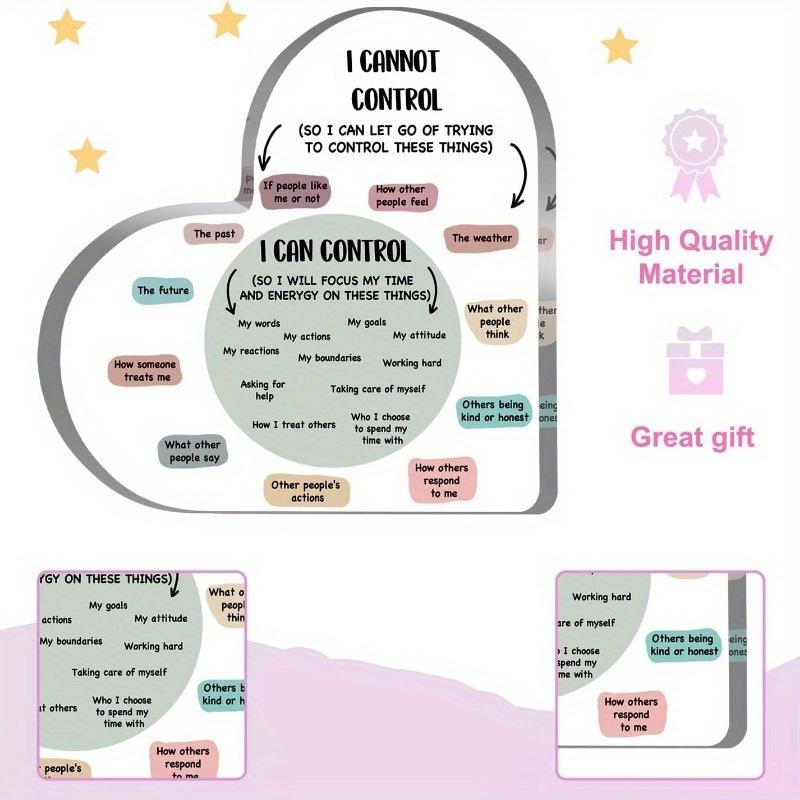"Things I Can Control" Heart - Mental Health Decor for Therapy & Counseling Spaces