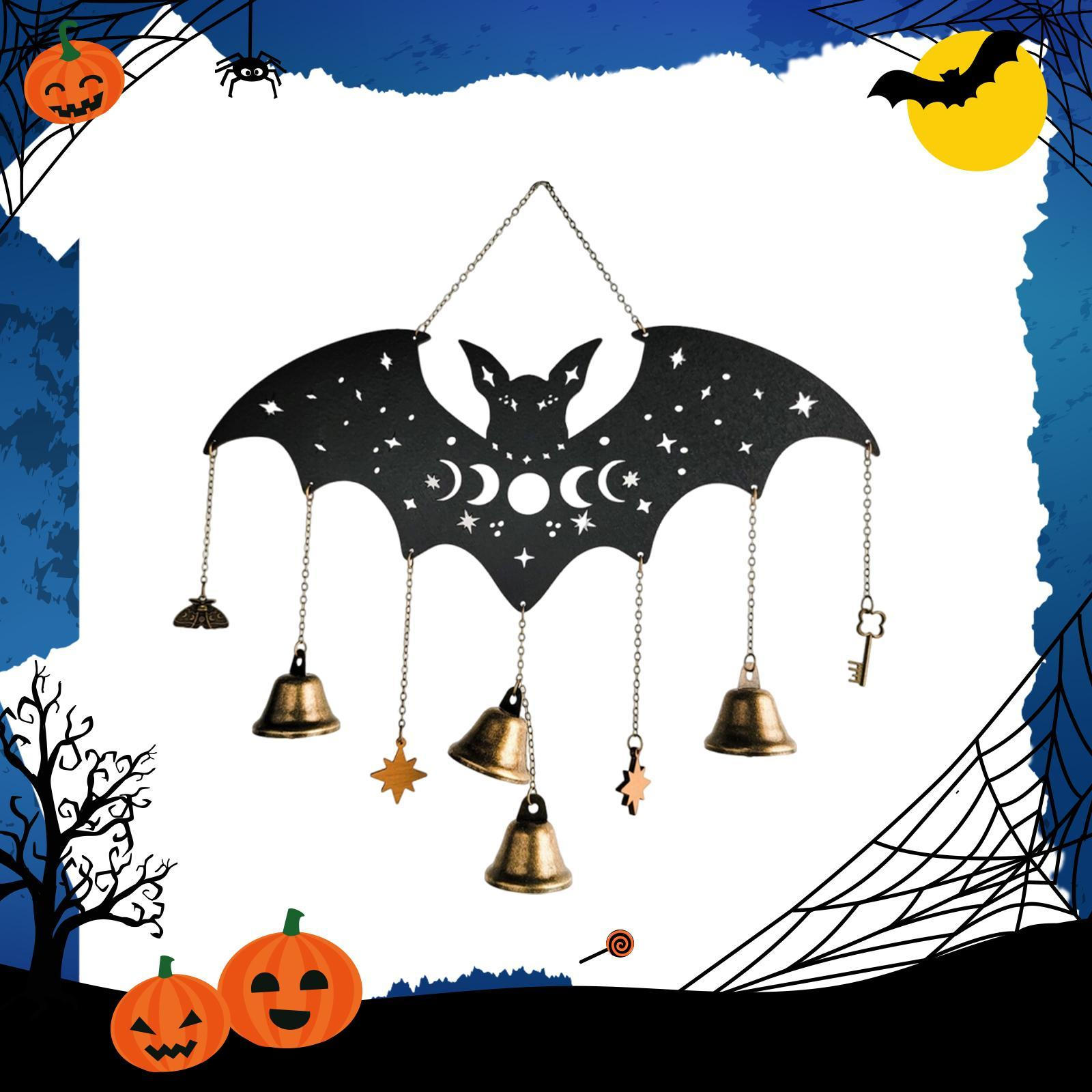 

Halloween Wind Chime Animal Metal Bell Windchime Decor for Yard Door Opening Bat