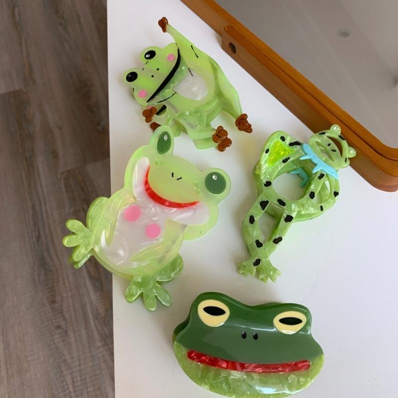 Frog Shape Hair Claw Clip Y2K Fun Frog Hair Catch Cute Ponytail Holder Hair Catch Y2K Headress for Women Girls Ladies