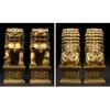 Lion and Guardian Dog Statues and Female Bronze Feng Shui Interior Business Protection Against Evil Amulet Set of 2 Improves Brings Good Gambling and