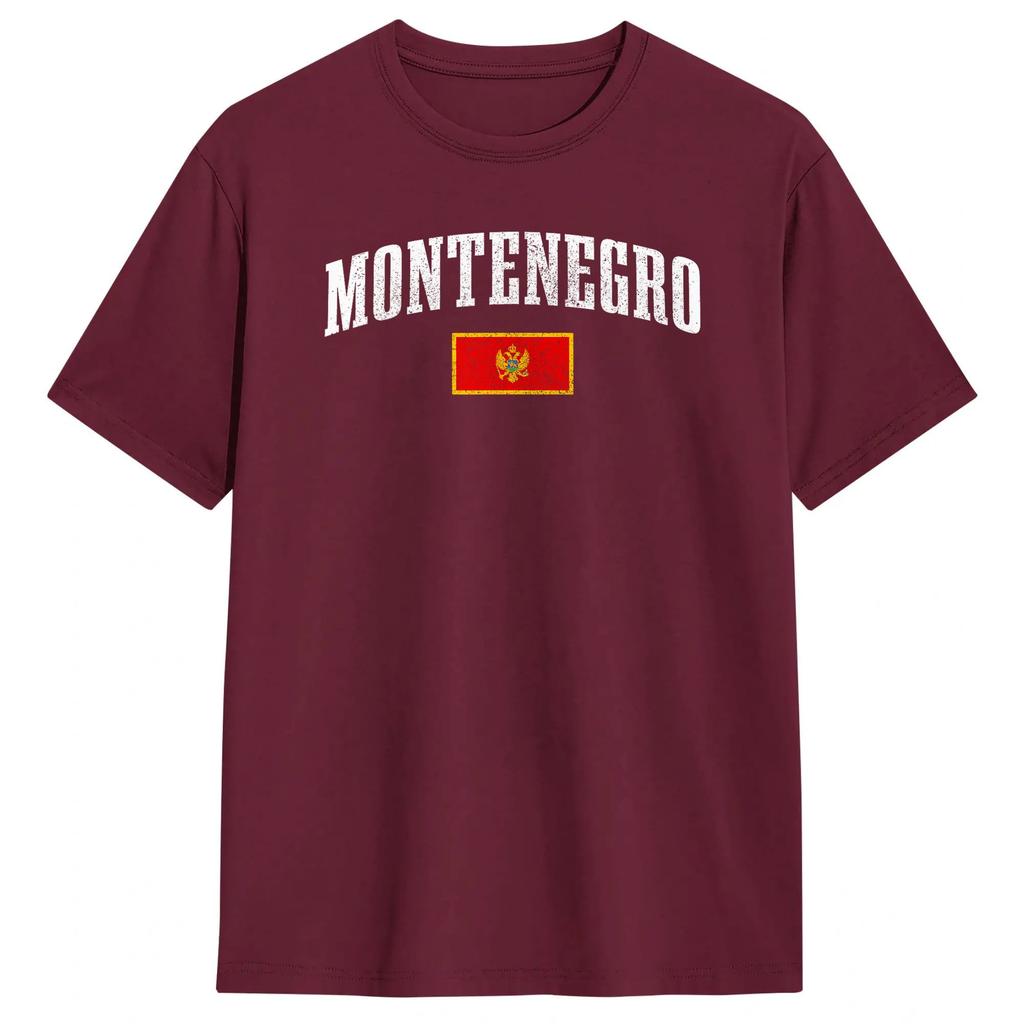 Harajuku T Shirt Beach Montenegro Flag Hippie Tshirts 100 Cotton Tee Shirt For Unisexs Y2k Funny Short Sleeve Tops