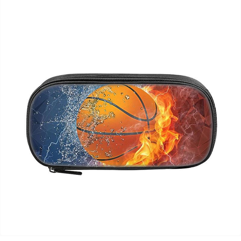 Sports Themed Polyester Pencil Case With Multiple Compartments For Students And Kids