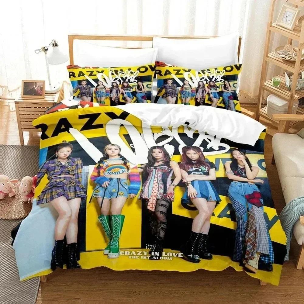 Kpop Group Itzy Bedding Set 3D Printed Suitable For Bedroom Duvet Cover Set With Pillowcases Kids Home Textile