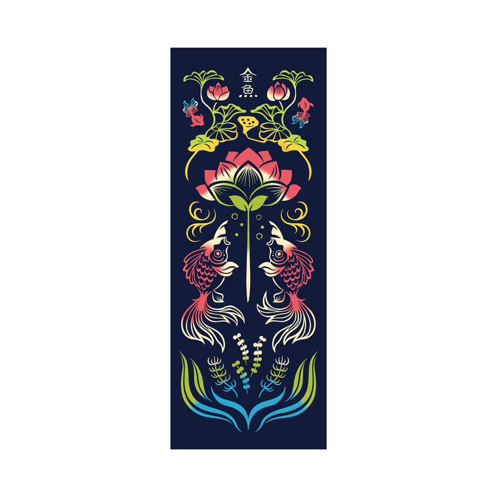 

JIKAN STYLE kenema Tenugui Hand Hasumi Made in 35 x 90 50287 Towel, Goldfish, Chū-dyed, Japan, 100% Cotton, Approx. cm,