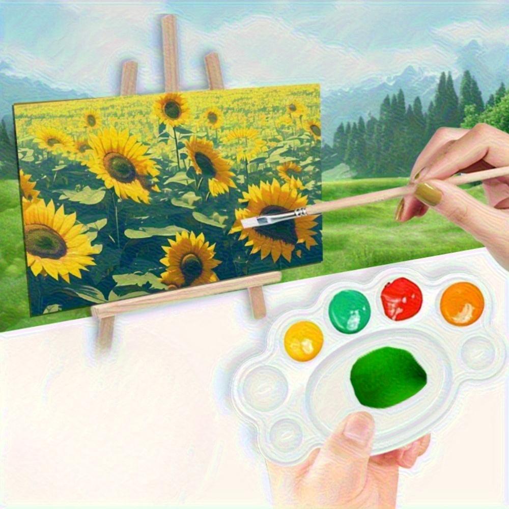 Disposable Wash-Free Watercolor Art Palette - Plastic Paint Palette with Multiple Wells & Central Mixing Area, Pre-Numbered Sections