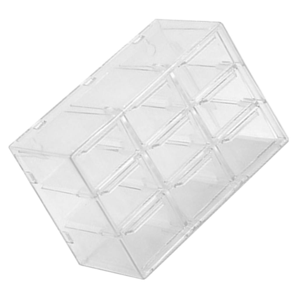Grid Storage Box Dustproof Transparent Plastic Container Organizer for Jewelry Necklace DIY Art Craft 9 Compartments