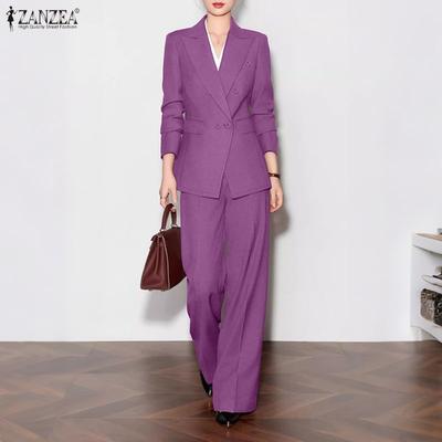 Women Long Sleeve Blazer and Pants Casual Two Piece Suit Sets