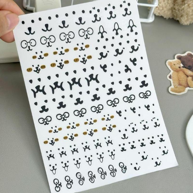 Funny Bear Water Bottle Sticker Pack Cute Cartoon Vinyl Decals Waterproof & Scratch-Resistant For Laptops, Diy Decor