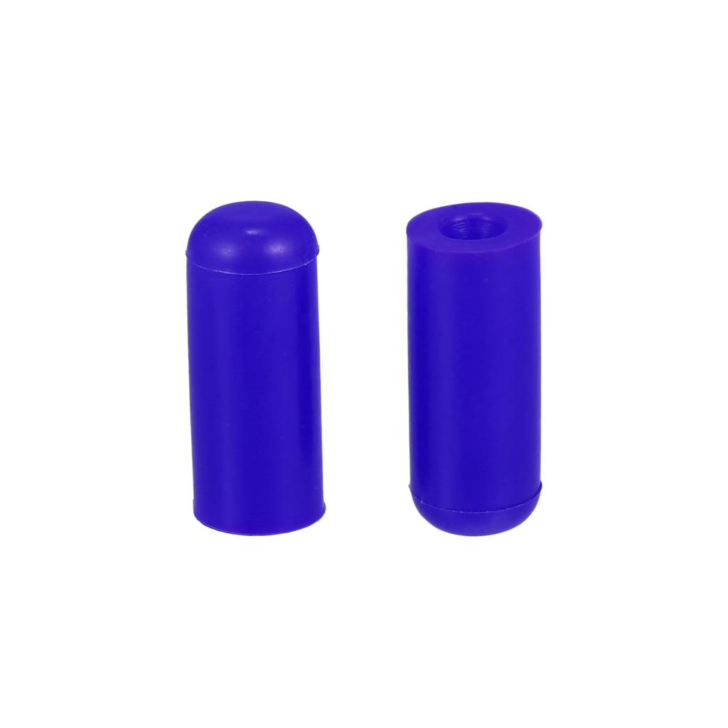 X AUTOHAUX 5pcs 4mm 0.16" Silicone Hose Cap Intake Vacuum Hose Tube End Plug Car Blue