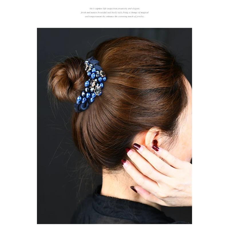 Elegant Pearl Flower Scrunchies Women Girls Elastic Hair Rubber Bands Accessories Tie Hair Ring Rope Ponytail Holder Headdress