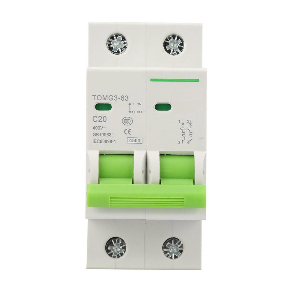 

TOMG363 2P C type Miniature Circuit Breaker Leakage Protection Air Switch (20A)