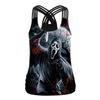 Halloween New, Hot-selling Skull Print Casual Slim-fit Sling Vest