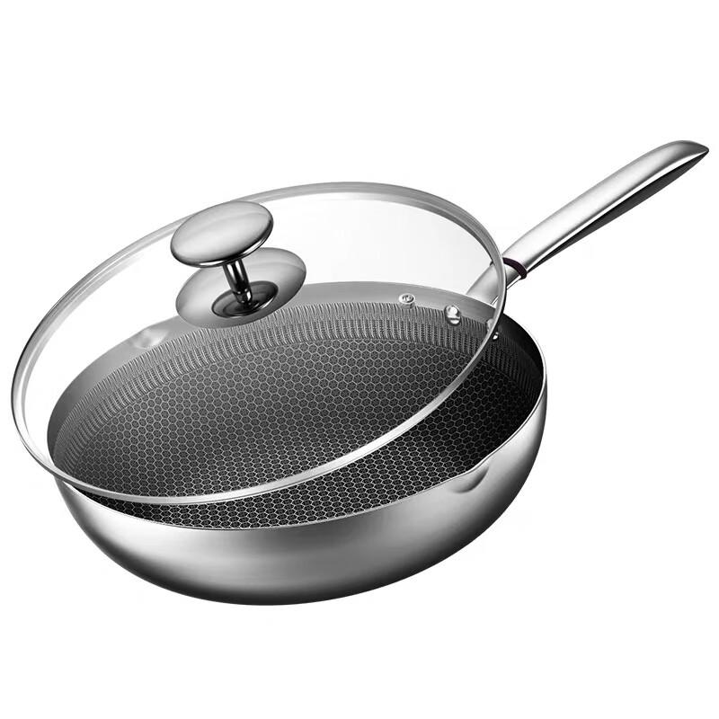 Kangbach 30cm 316 Stainless Steel Honeycomb Non-stick Wok