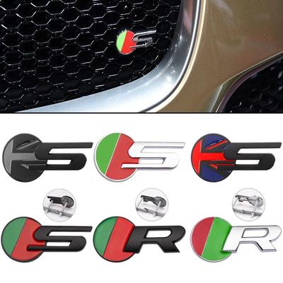 Naklejka Metalowe Logo S R 3D na Samochód Emblemat na Przednią Kratkę Odznaki na Błotnik Boczny Tylną Klapę Bagażnika do X-TYPE F-TYPE XE XF XJ XJR XFR Akcesoria
