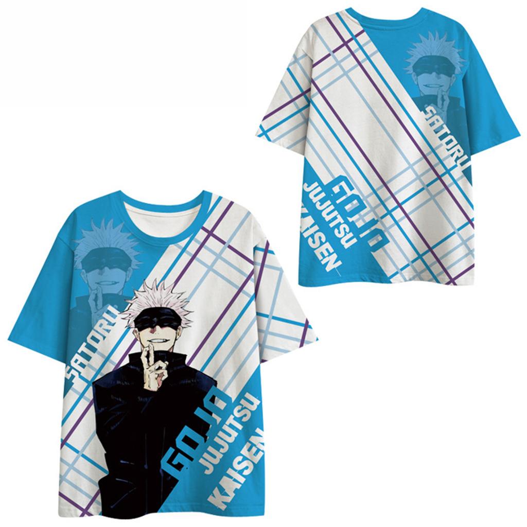 Japanese Anime Jujutsu Kaisen T-Shirts Satoru Gojo 3D Printed Summer Quick Dry Round Neck Short Sleeves for Men Polyester Do Not Fade New