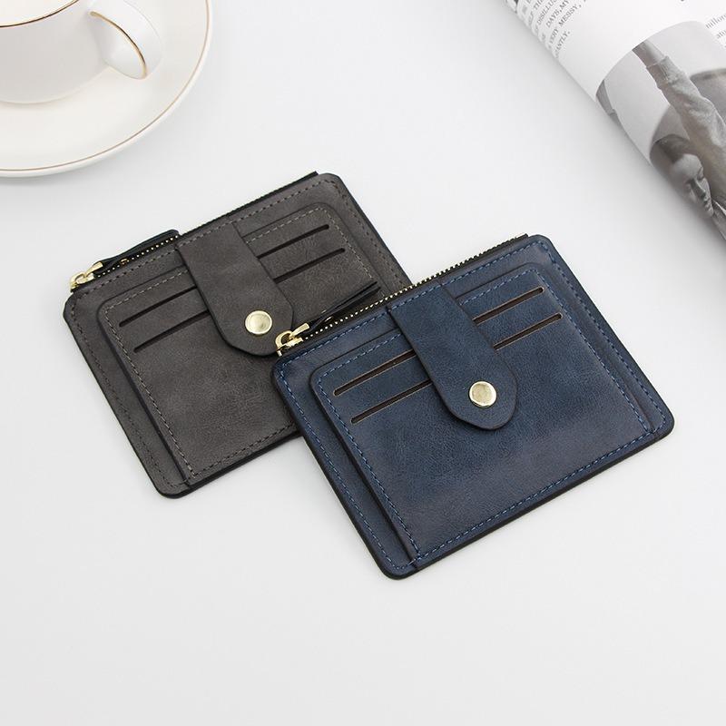 Vintage Small Men's Credit ID Card Holder Wallet Male Slim Leather Wallet with Coin Pocket Brand Purse for Men Women