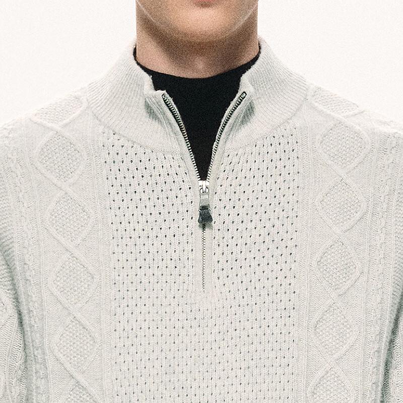 CROQUIS Men's Winter 2025 H-Fit Semi-Turtleneck Long Sleeve Cashmere Blend Sweater