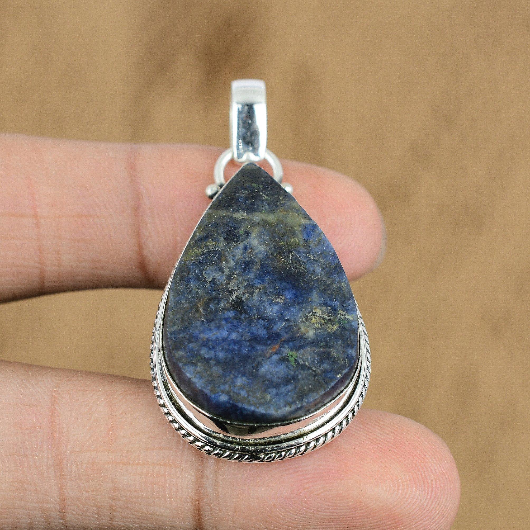 

Gift For Women Pendant 925 Sterling Silver Natural Sodalite Rough Gemstone