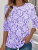 New Autumn and Winter Collection of Long-sleeved Women's Wear with Elegant and Stylish Round-neck Prints