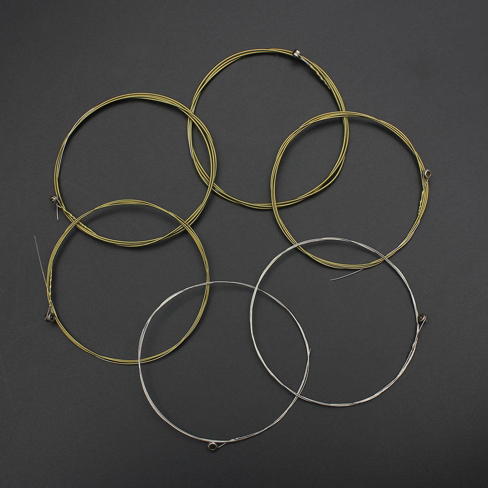 Acoustic Folk Guitar Strings Replacement Full Set 6pcs(.011 .052) Steel Core Copper Alloy Wound with End Ball Medium