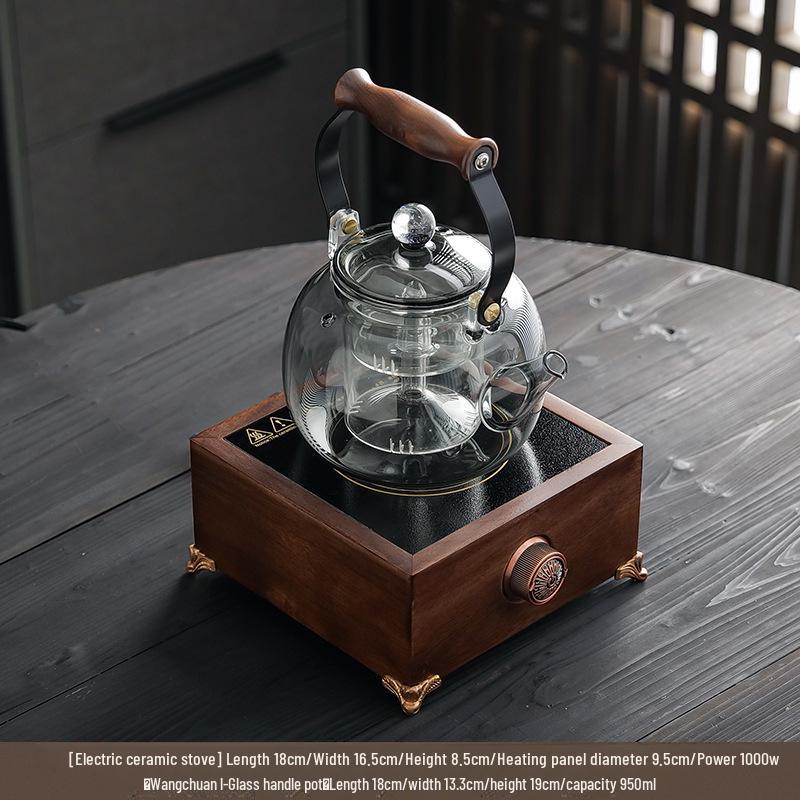 Electric Ceramic Tea Set with Induction Cooker: Glass Water Boiler and Steamer for Health Tea Brewing