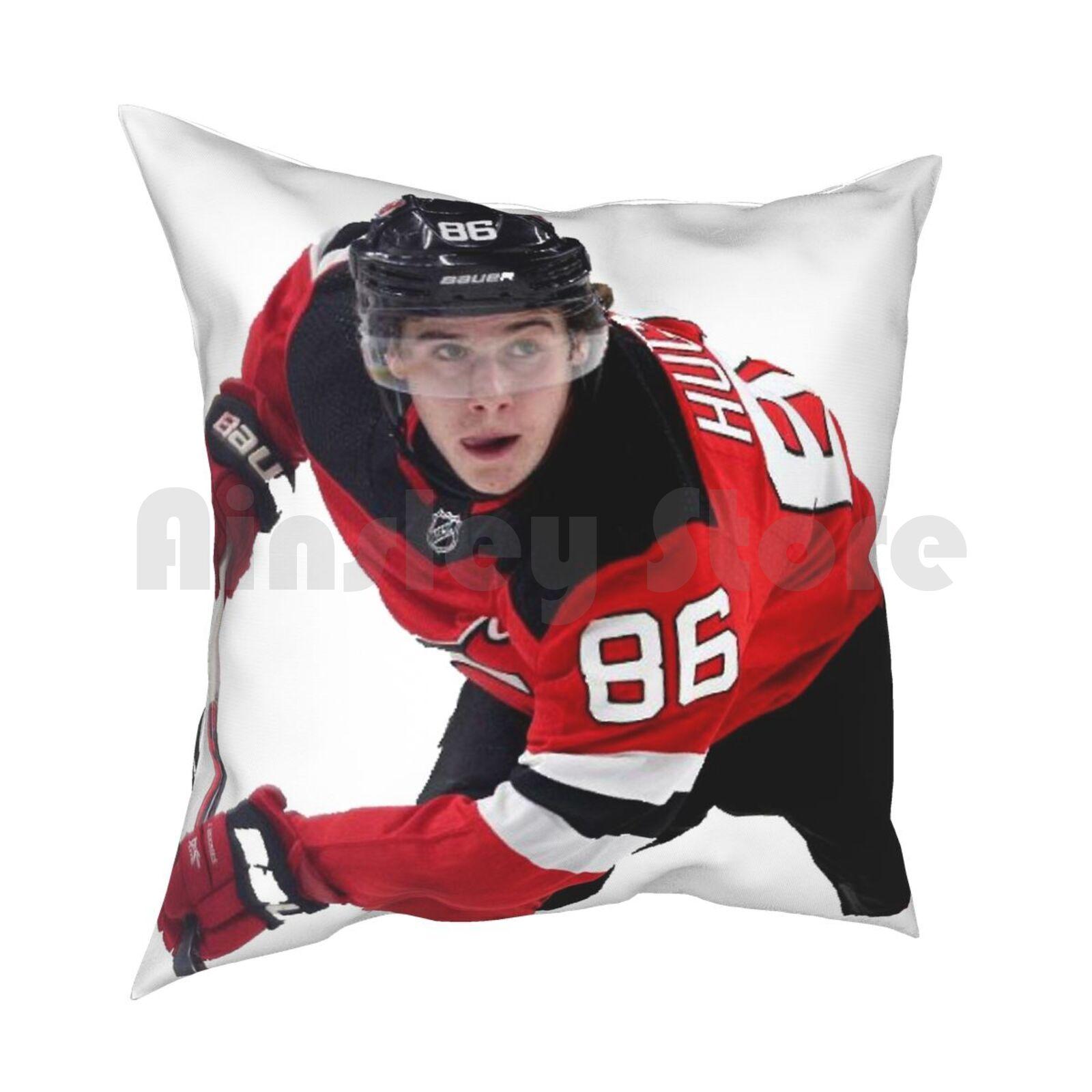Jack Hughes In Game Pillow Case Printed Home Soft DIY Pillow Cover Jackhughes Nj Njdevils Hockey Devils Aesthetic Logo 30x30cm 12x12in