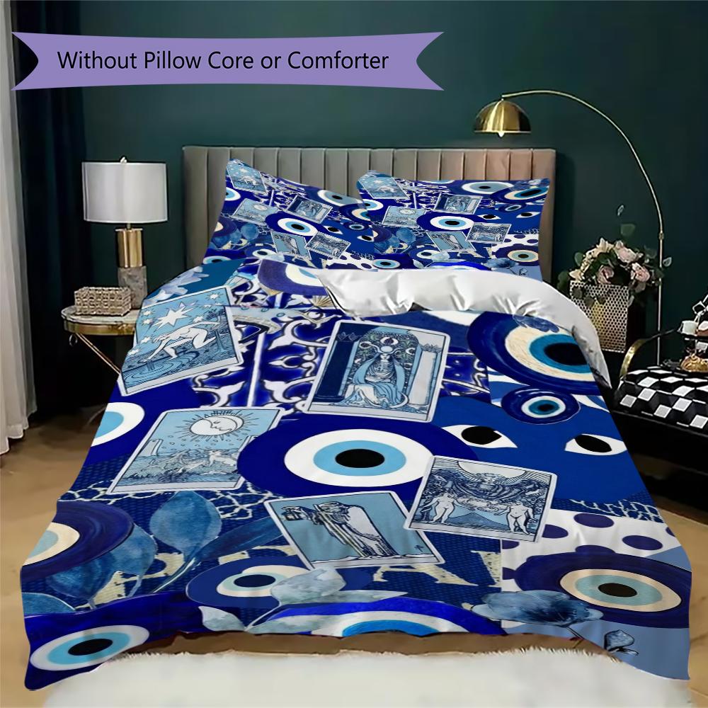Evil Eye Pattern Bedding uilt Set uilt Cover Pillowcase Home Decoration Birthday Gift (1 * duvet cover + 2 * pillowcase  without core)165