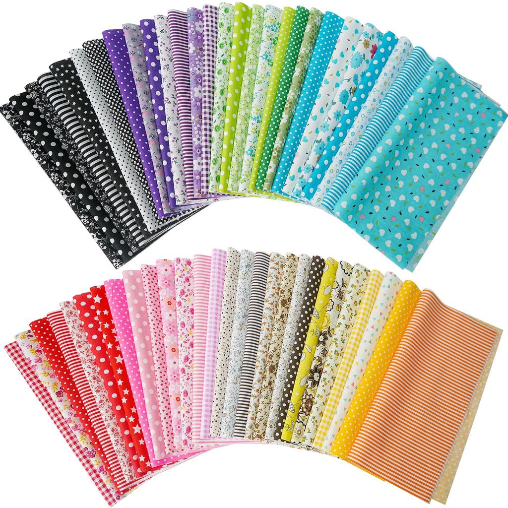 Blumen-Patchwork-Stoff Bedruckt Zuschnitt Niedlich Glücklich DIY 25x25cm 56-teiliges Set, 100% Baumwolle, Stoff, Stoffreste, Tasche, Basteln,