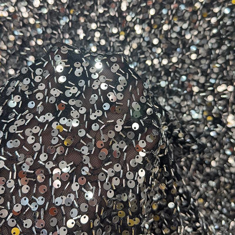 Exquisite Sequins Fabric with Shiny Sequins Embroidered for DIY Sewing Weding Party Dress Decoration Handmade DIY Designerfabric