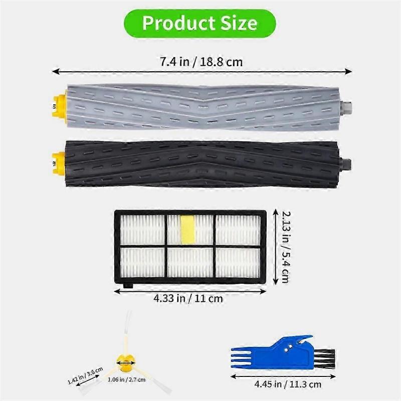 Main Brush, Side Brush & HEPA Filter Replacement Kit for iRobot Roomba 860 865 870 880 896 960 966 971 976 980 981 Robot Vacuum