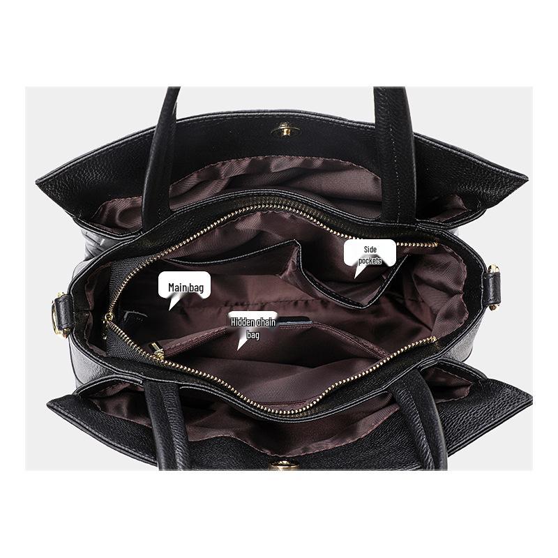 Thousand Classic 2025 Autumn/Winter Large Capacity Cowhide Handbag for Women - Shoulder & Crossbody