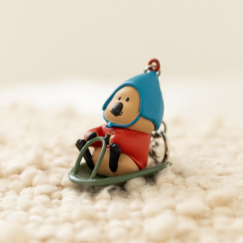 Dinotaeng Marshville Coco Cup Snow Sled Quokka Figure Keyring