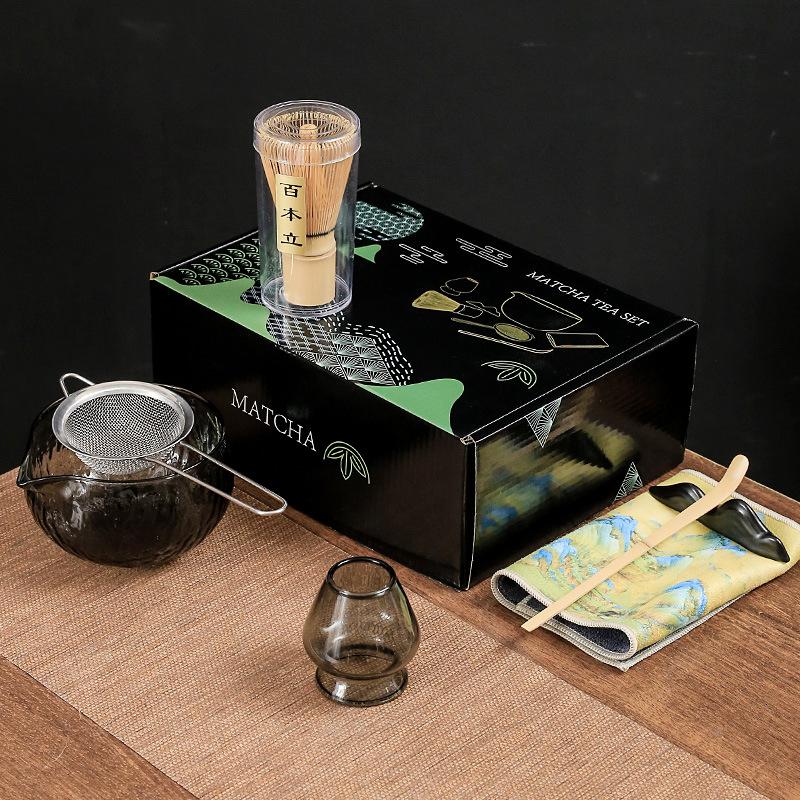 Japanese Style Household Glass Matcha Tea Set  Matcha Bowl Tea Standing Hundred Bens Kung Fu Tea Set Ceramic Tea-making Tool