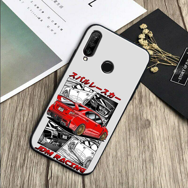 Sports Car JDM  Drift For Huawei Nova 7i 3i 8i 11 12i 10 9 SE Y60 Y61 Y70 Y72 Y73 Y90 Y91 P20 P30 Pro P40 Lite Case