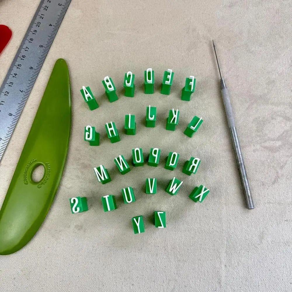 Embossing Alphabet Clay Seal Uppercase Letter Plastic Alphabet Stamps  Craft Supplies