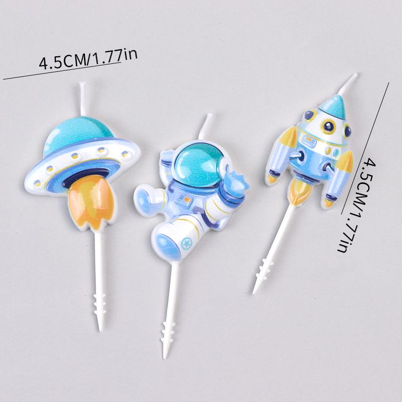 Astronaut Cake Candle Child Happy Birthday Party for Universe Outer Space Theme Birthday Party Decorations Cake Decorating Tools