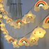 1 PACK Rainbow Star Cloud String Lights LED Decorative Fairy Light Battery Powered Lights Twinkle Lights For Party Bedroom Decor