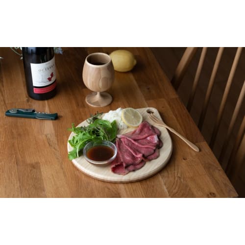 RIVERET RV-504 Round Cutting Board, Reversible Color, Bamboo, Dishwasher Safe