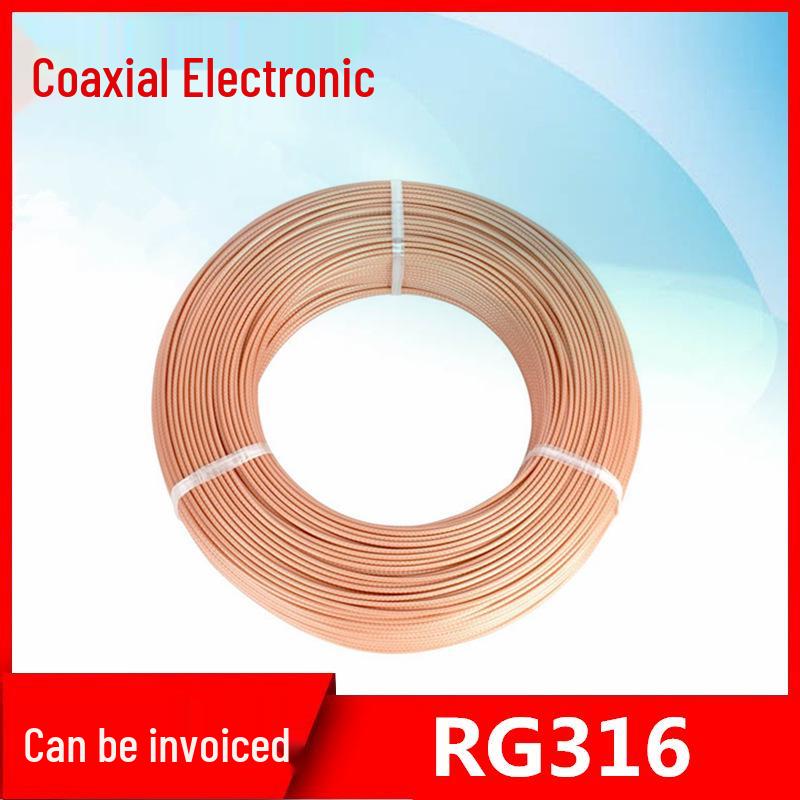 

Silver-Plated RG316 High-Temp Shielded RF Coaxial Wire 50-Ohm 50-1.5