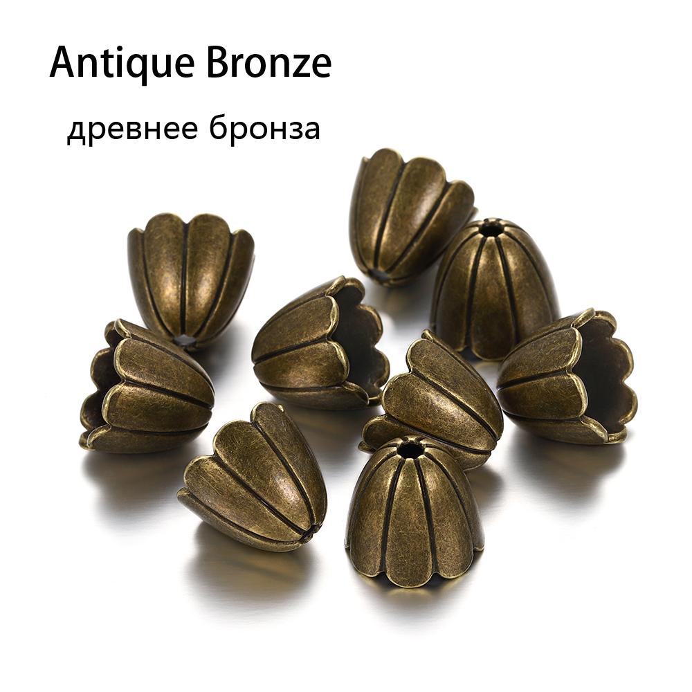 2Pcs Alloy Hollow Flower Beads Caps Various Shapes End Caps Connectors For DIY Earring Jewelry Making Accessroies Supplies